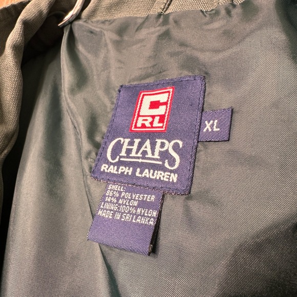 VTG Ralph Lauren Chaps Men's Green Full Zip Jacket XL Polyester Casual Outerwear - Picture 6 of 7